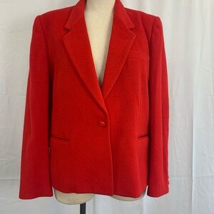 Vintage Wool/Camel Blend Red Blazer